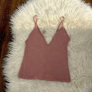 Pink Brandy Melville low cut crop top